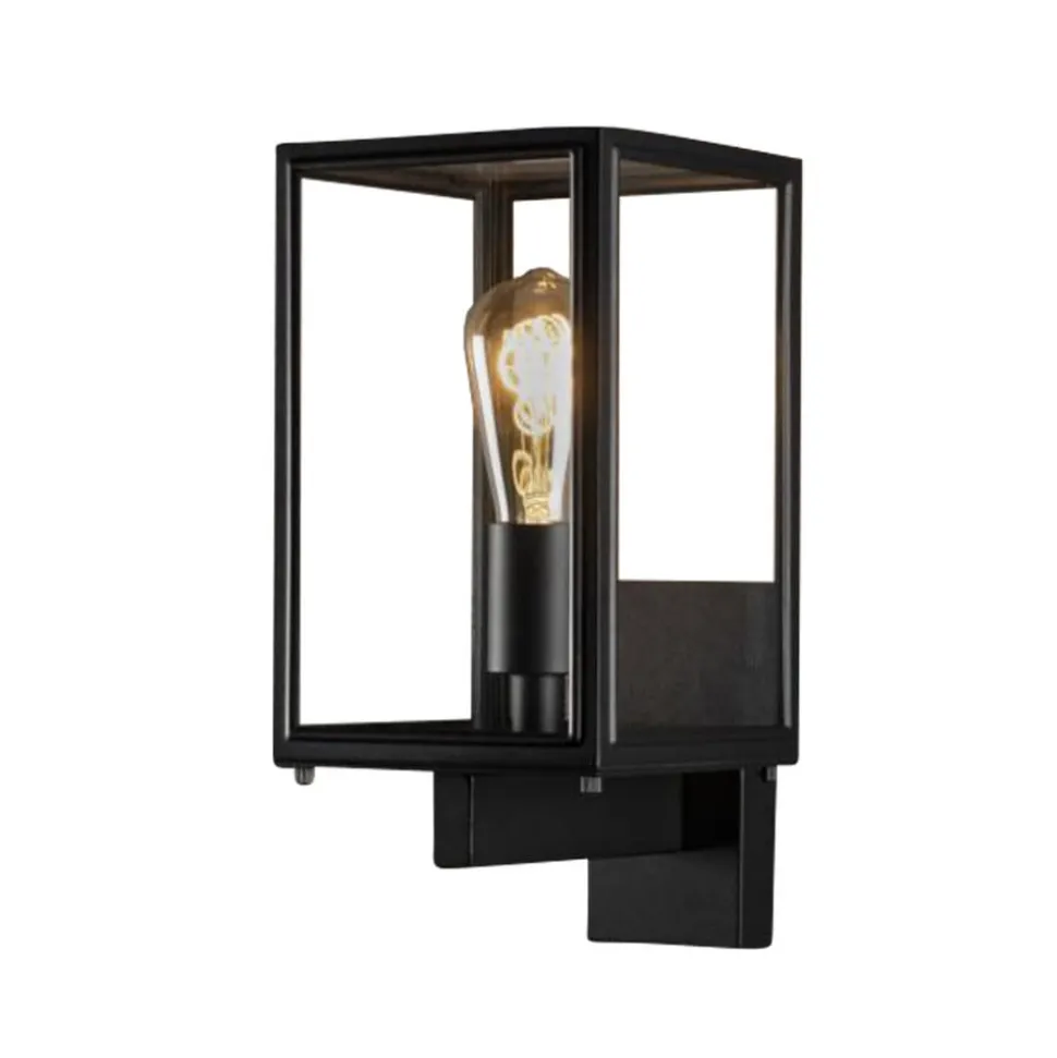 Buitenwandlamp Carpi, zwart, breedte 16,5 cm