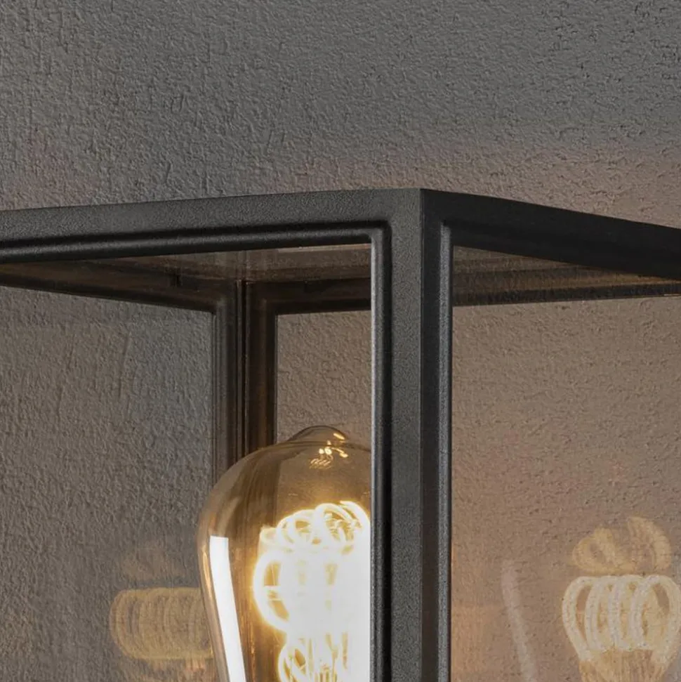 Buitenwandlamp Carpi, zwart, breedte 16,5 cm