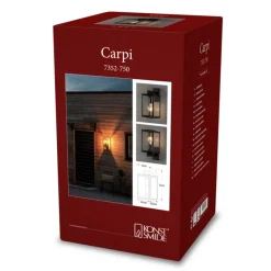 Buitenwandlamp Carpi, zwart, breedte 16,5 cm