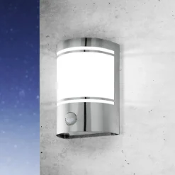 Buitenwandlamp Cerno met bewegingsmelder, rvs
