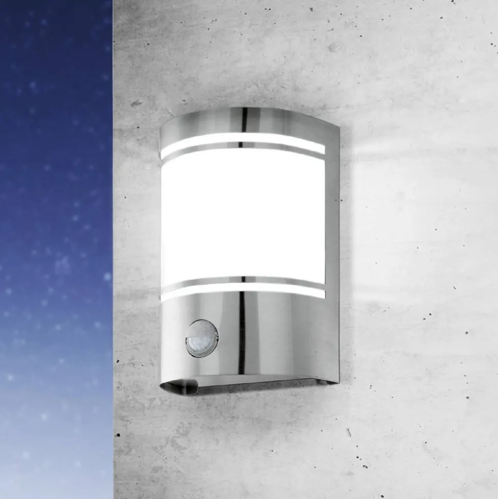 Buitenwandlamp Cerno met bewegingsmelder, rvs