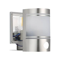 Buitenwandlamp Cerno met bewegingsmelder, rvs