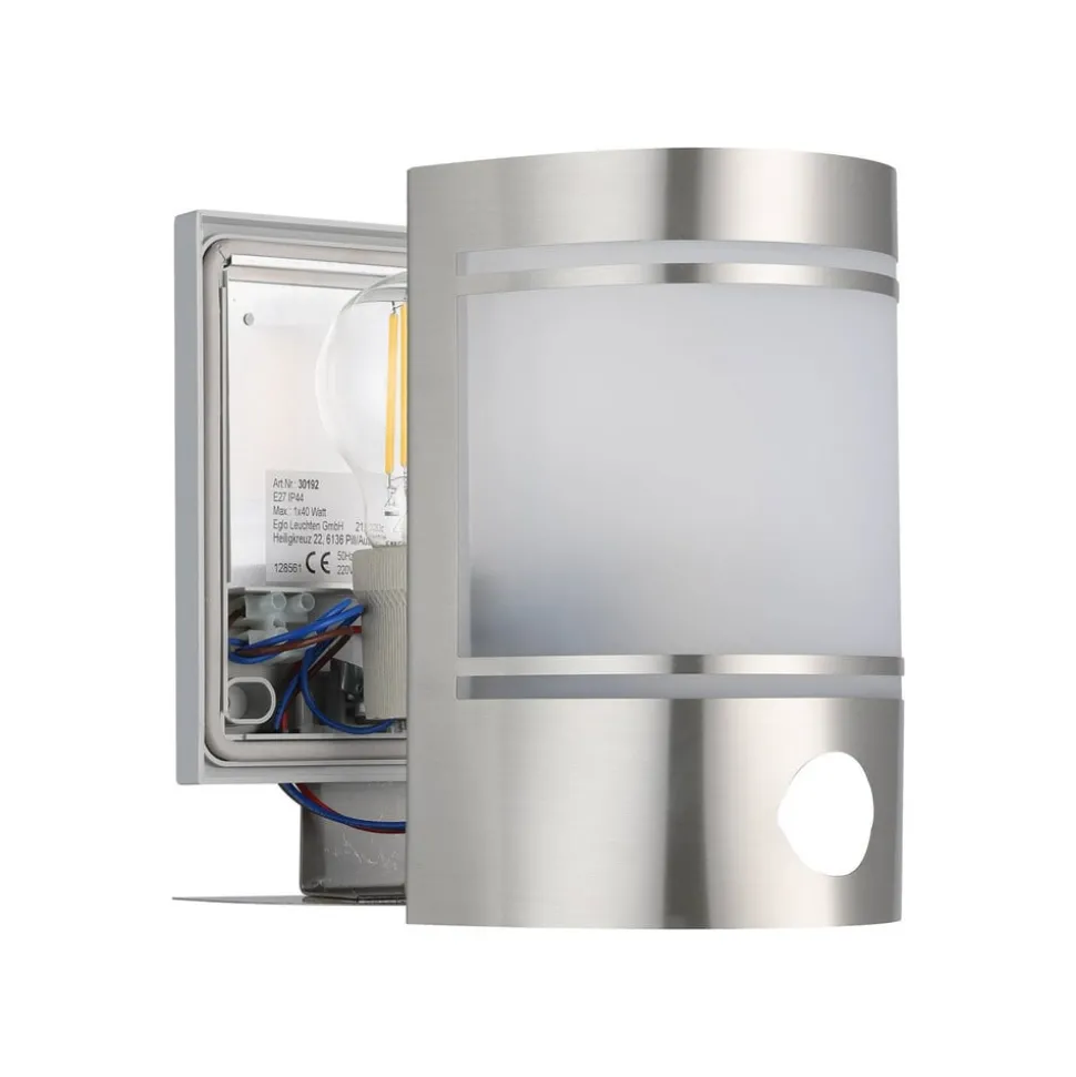 Buitenwandlamp Cerno met bewegingsmelder, rvs