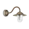 Buitenwandlamp Chalet, IP44, messing, glas, uitsprong 38 cm