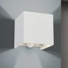 Buitenwandlamp Cube-S, wit, metaal, bewegingsmelder