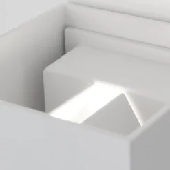 Buitenwandlamp Cube-S, wit, metaal, bewegingsmelder