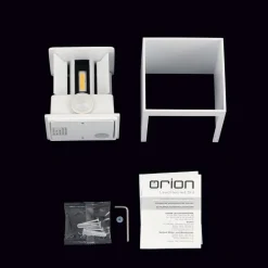 Buitenwandlamp Cube-S, wit, metaal, bewegingsmelder