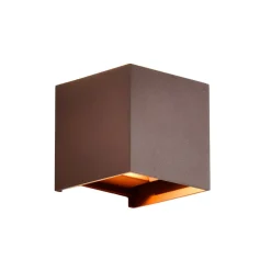 Buitenwandlamp Davos, corten, hoekig, dimbaar aluminium