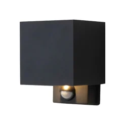 Buitenwandlamp Dubai, antraciet, breedte 10 cm, sensor