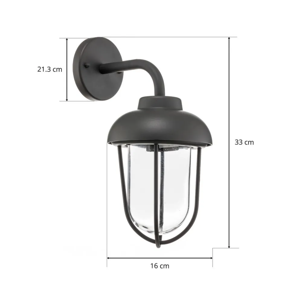 Buitenwandlamp Duero in vintage stijl, antraciet