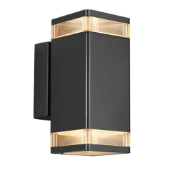 Buitenwandlamp Elm in zwart, 2-lamps