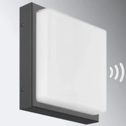 Buitenwandlamp Ernest, grafiet, E27, bewegingsmelder