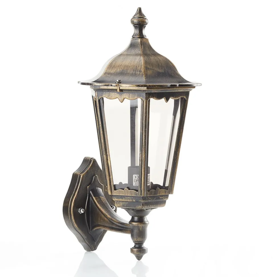 Buitenwandlamp Fabio in zwart-goud