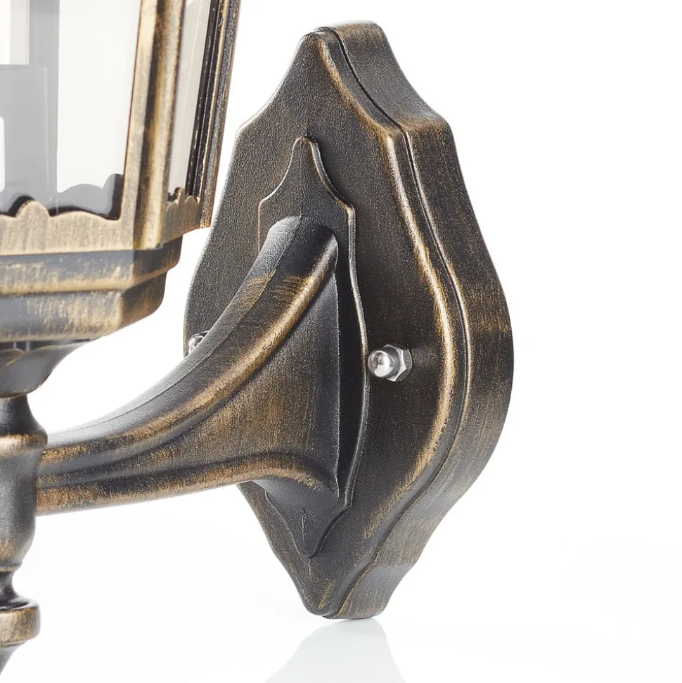 Buitenwandlamp Fabio in zwart-goud