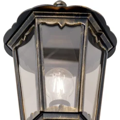 Buitenwandlamp Fabio in zwart-goud