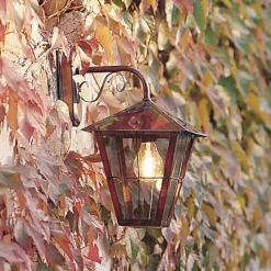 Buitenwandlamp Fenix in koper, hangend