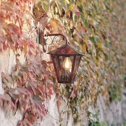 Buitenwandlamp Fenix in koper, hangend