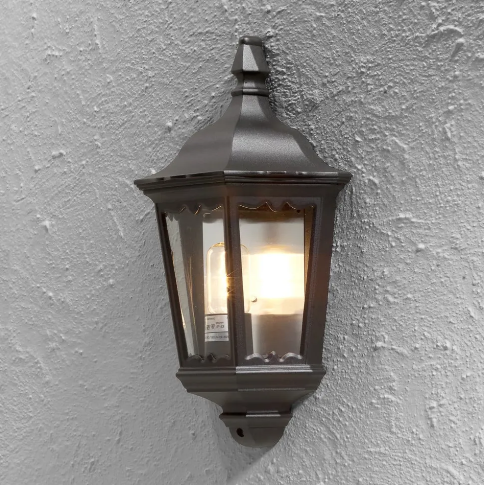 Buitenwandlamp Firenze, halve schaal, zwart