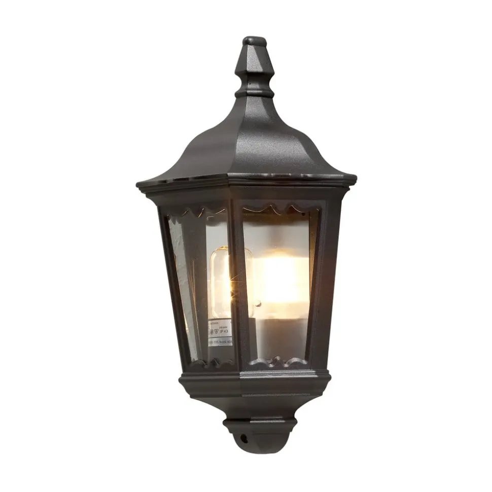 Buitenwandlamp Firenze, halve schaal, zwart