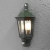 Buitenwandlamp Firenze halve schaal, sensor, groen