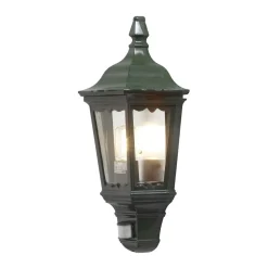 Buitenwandlamp Firenze halve schaal, sensor, groen