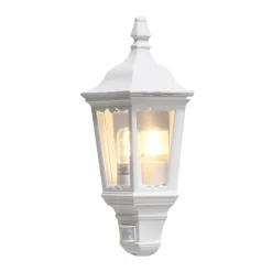 Buitenwandlamp Firenze halve schaal, sensor, wit