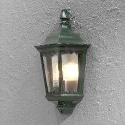 Buitenwandlamp Firenze, halve schaal, groen
