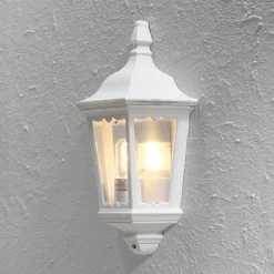 Buitenwandlamp Firenze, halve schaal, wit