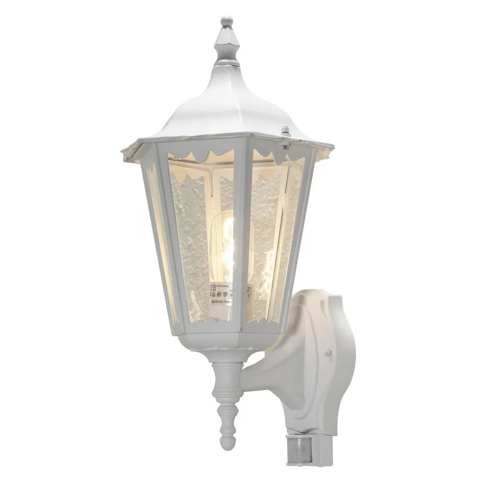 Buitenwandlamp Firenze w. sensor, vrijstaand, wit