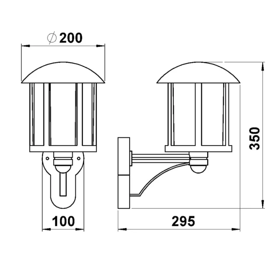 Buitenwandlamp Genefe, met sensor, zwart
