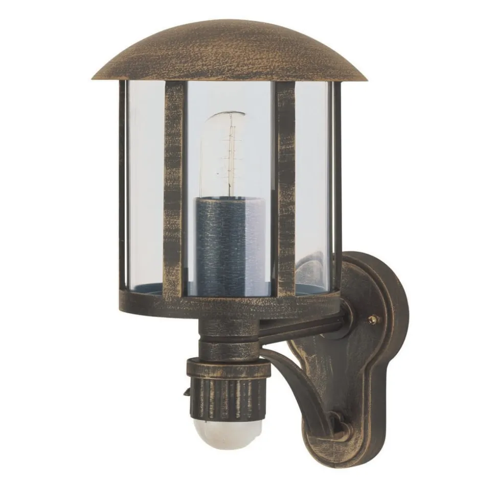 Buitenwandlamp Genefe, met sensor, bruin