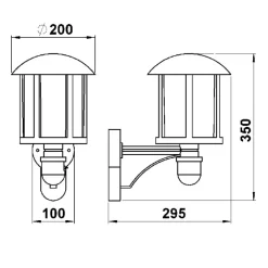 Buitenwandlamp Genefe, met sensor, bruin