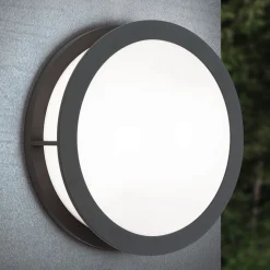 Buitenwandlamp Henry, Ø 30cm antraciet