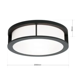 Buitenwandlamp Henry, Ø 30cm antraciet