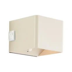 Buitenwandlamp Iseo, beige, breedte 10 cm, sensor