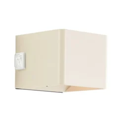 Buitenwandlamp Iseo, beige, breedte 10 cm, sensor