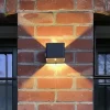 Buitenwandlamp Iseo, zwart, breedte 10 cm, sensor
