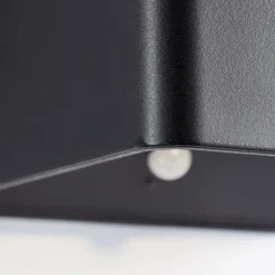 Buitenwandlamp Iseo, zwart, breedte 10 cm, sensor