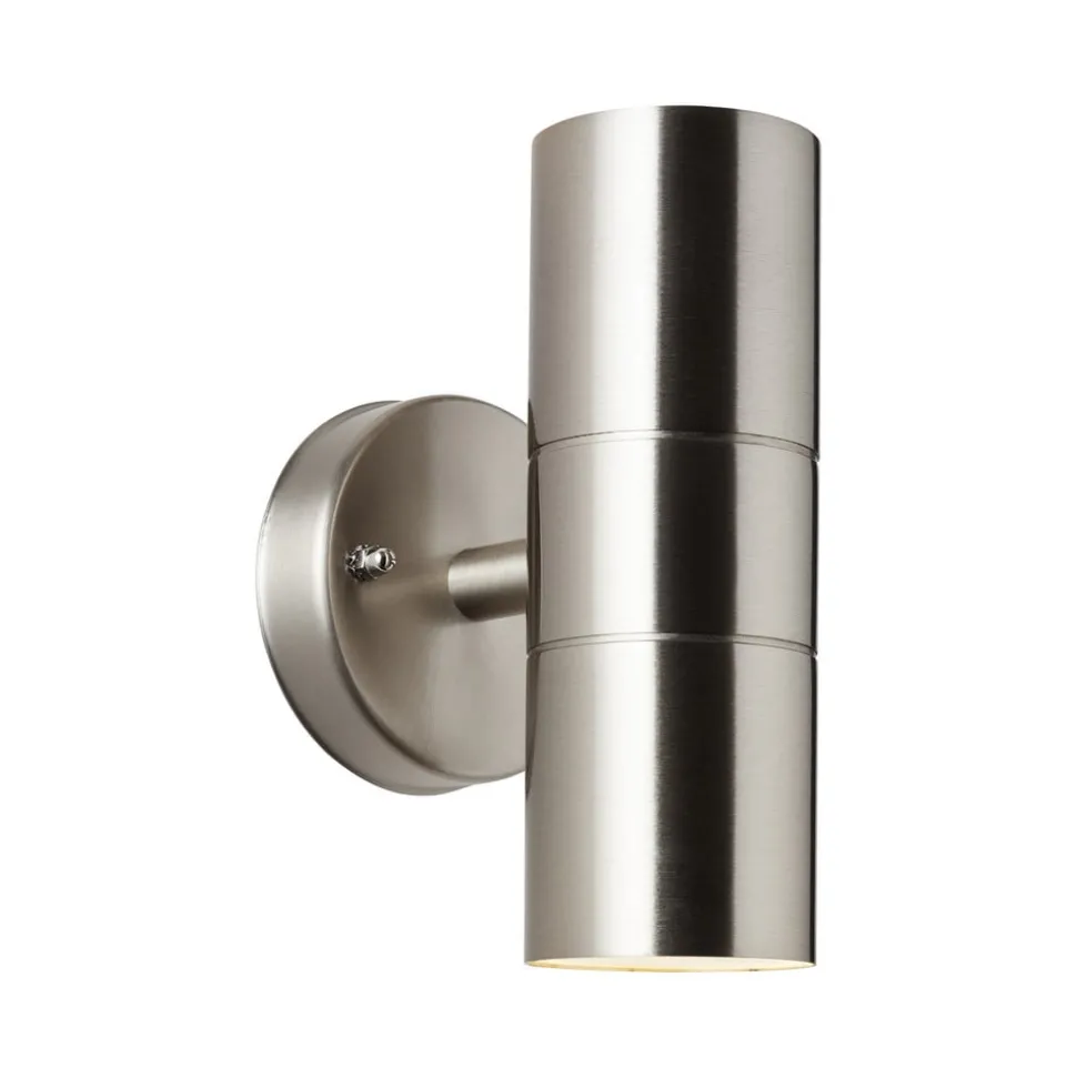 Buitenwandlamp Jandy up/down roestvrij staal gekleurd, metaal, GU10