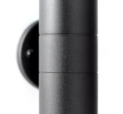 Buitenwandlamp Jandy up/down, zwart, metaal, glas, GU10