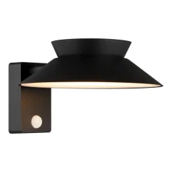 Buitenwandlamp Justina op zonne-energie, zwart, sensor, metaal