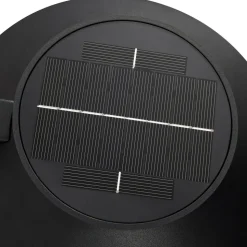 Buitenwandlamp Justina op zonne-energie, zwart, sensor, metaal