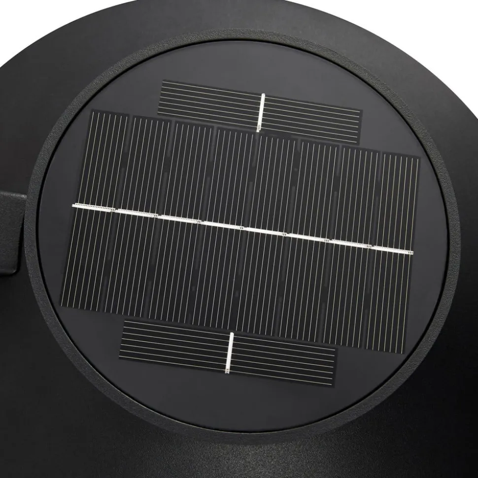 Buitenwandlamp Justina op zonne-energie, zwart, sensor, metaal