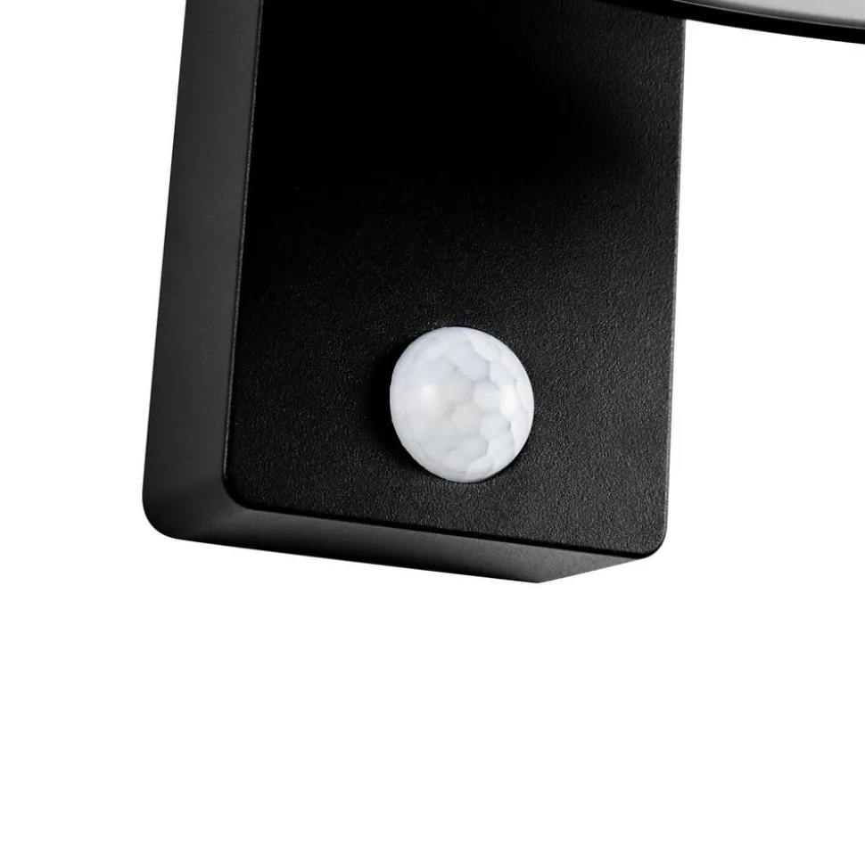 Buitenwandlamp Justina op zonne-energie, zwart, sensor, metaal