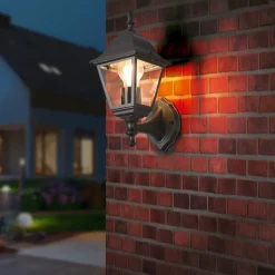 Buitenwandlamp Livenza, fitting boven, zwart, aluminium