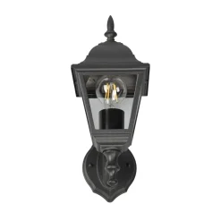 Buitenwandlamp Livenza, fitting boven, zwart, aluminium