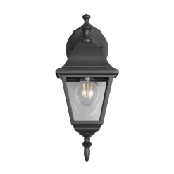 Buitenwandlamp Livenza, fitting onderaan, zwart, aluminium