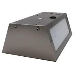 Buitenwandlamp Long van roestvrij staal met sensor