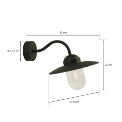 Buitenwandlamp LUXEMBOURG, zwart