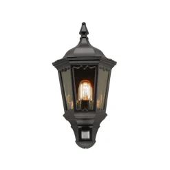 Buitenwandlamp Medstead, sensor, zwart